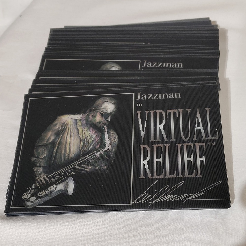 Bill Mack Jazzman Virtual Relief Advertisement 3D Art Cards (40) 4"x6"‎